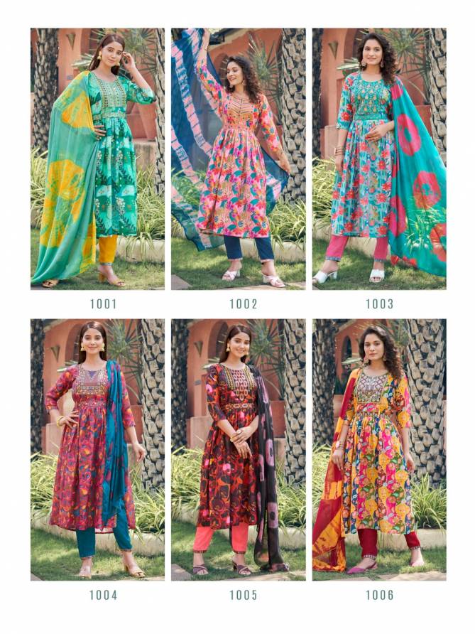 Parra Rangin Nayra Vol 1 Nayra Cut Kurti With Bottom Dupatta Catalog
